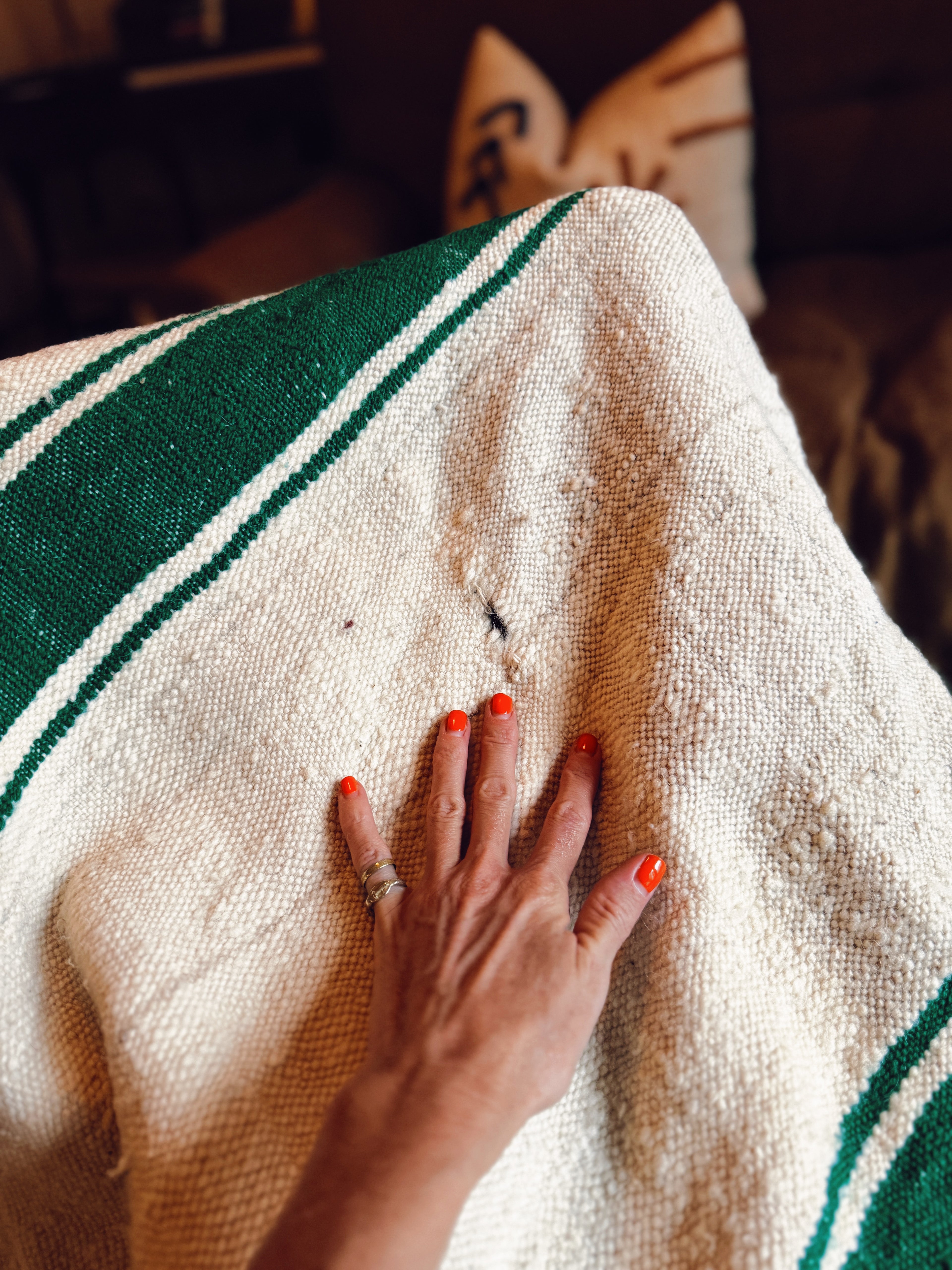 Large Handwoven Wool Throw/Rug