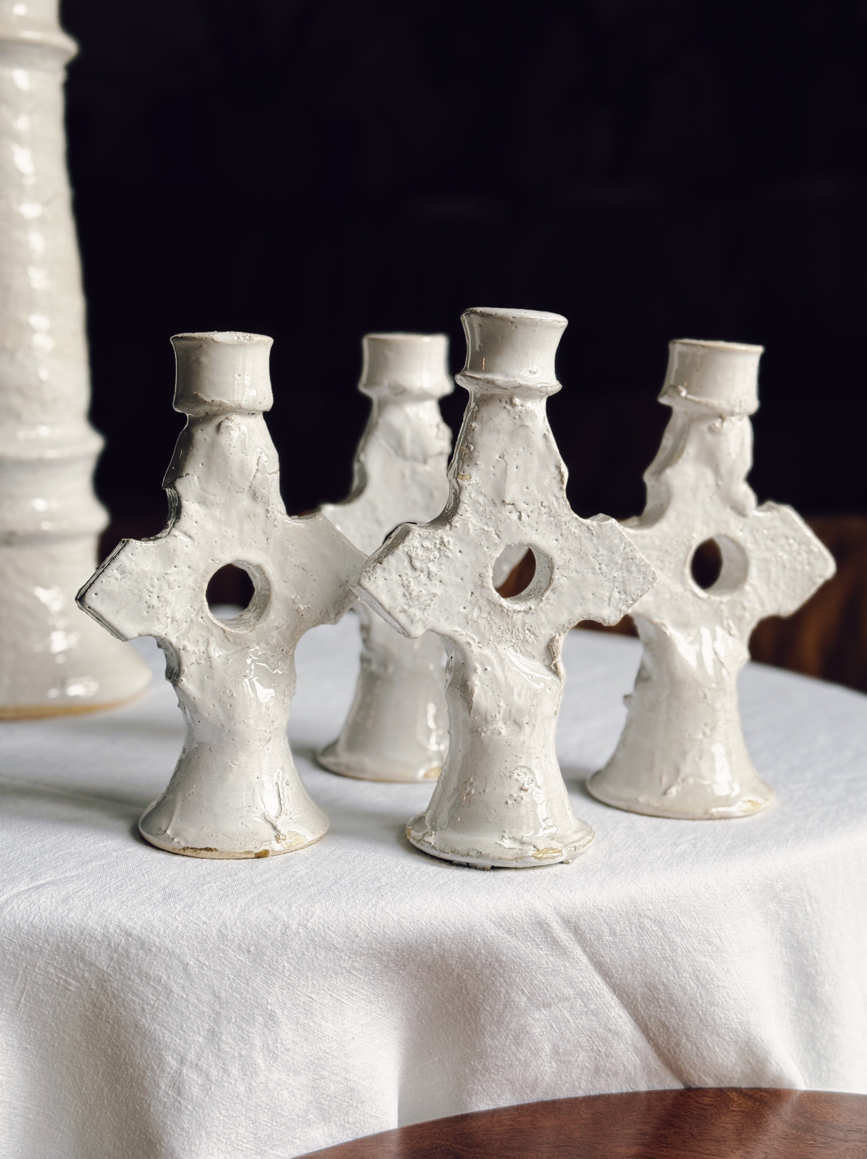White Tamegroute Candle Holder