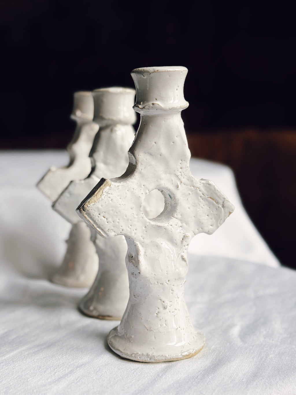 White Tamegroute Candle Holder