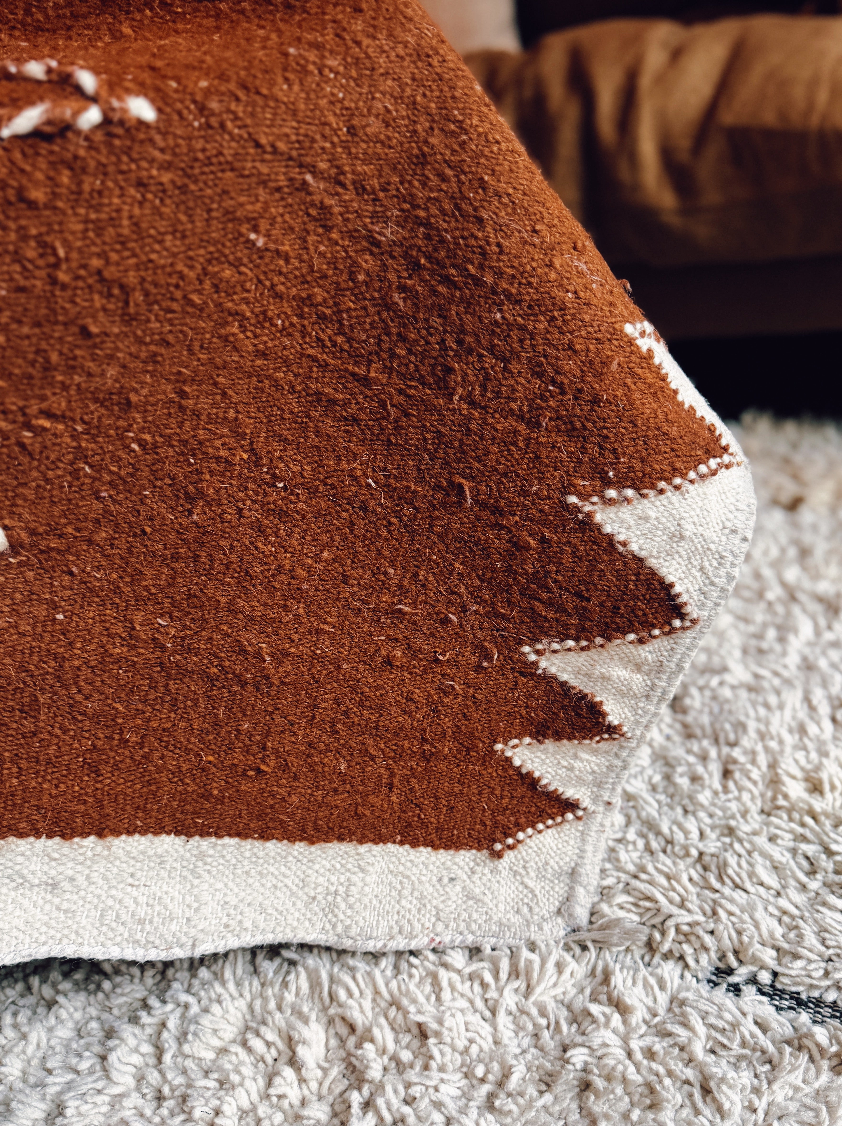Terracotta Wool Kilim Rug
