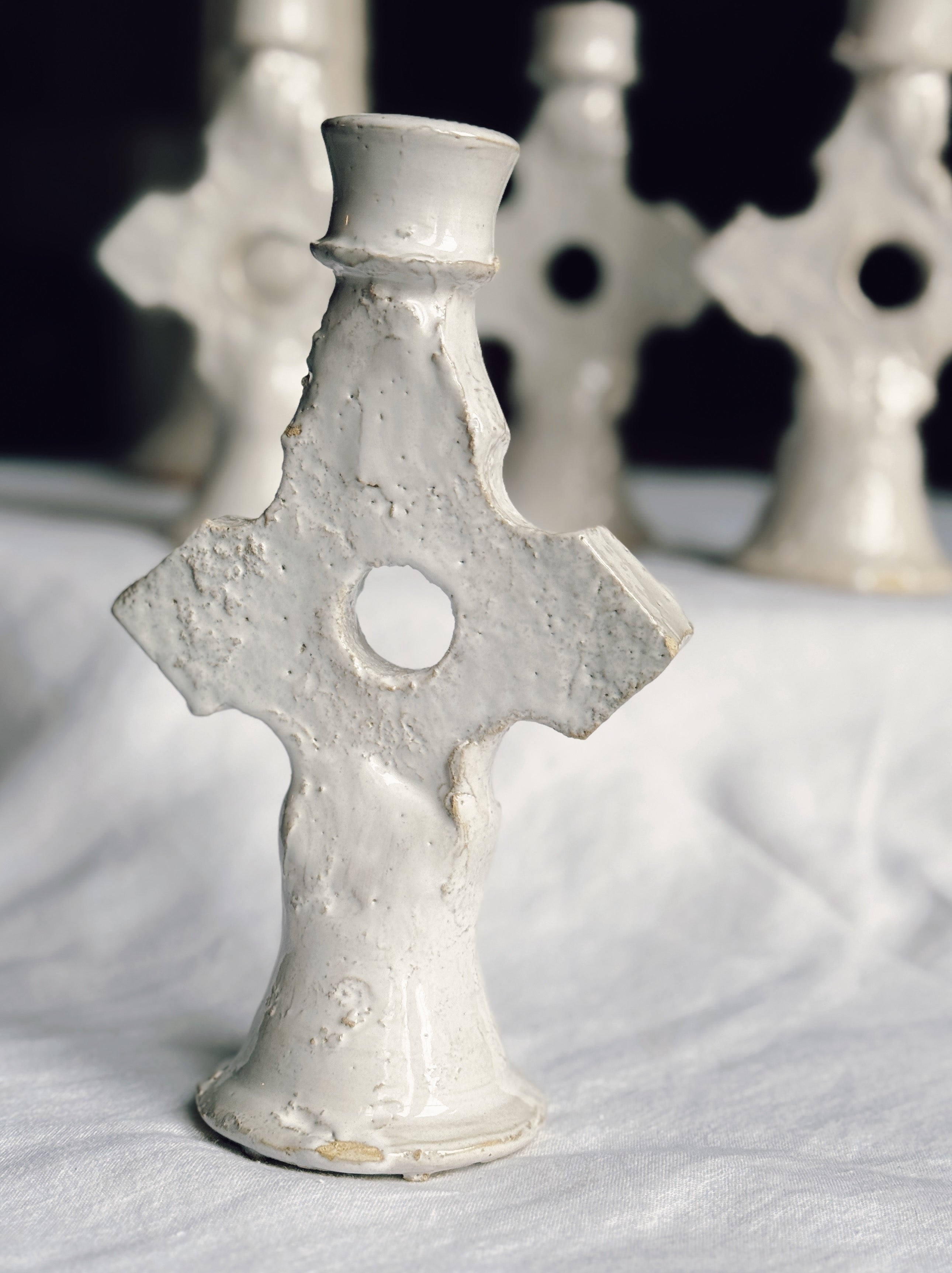 White Tamegroute Candle Holder