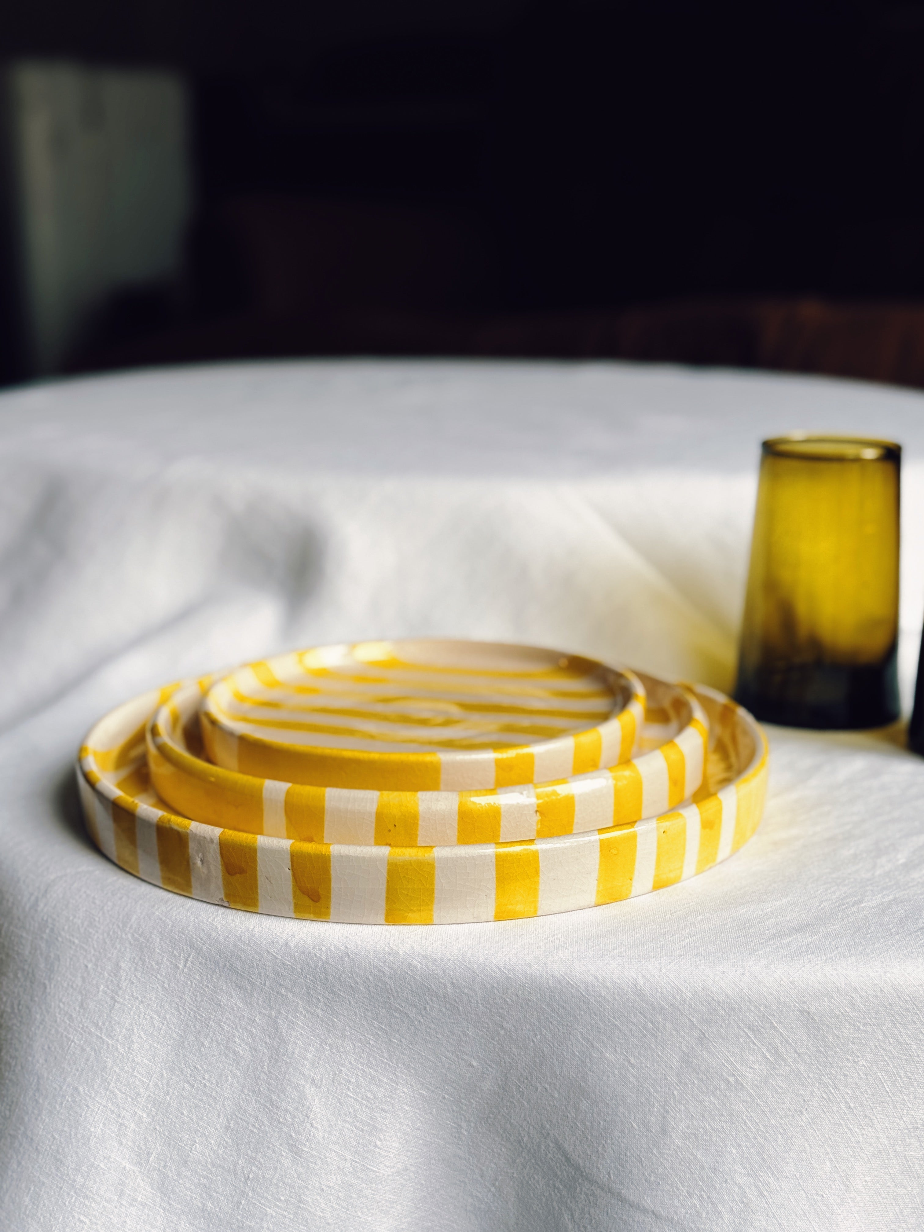 Set of 3 Striped Plates