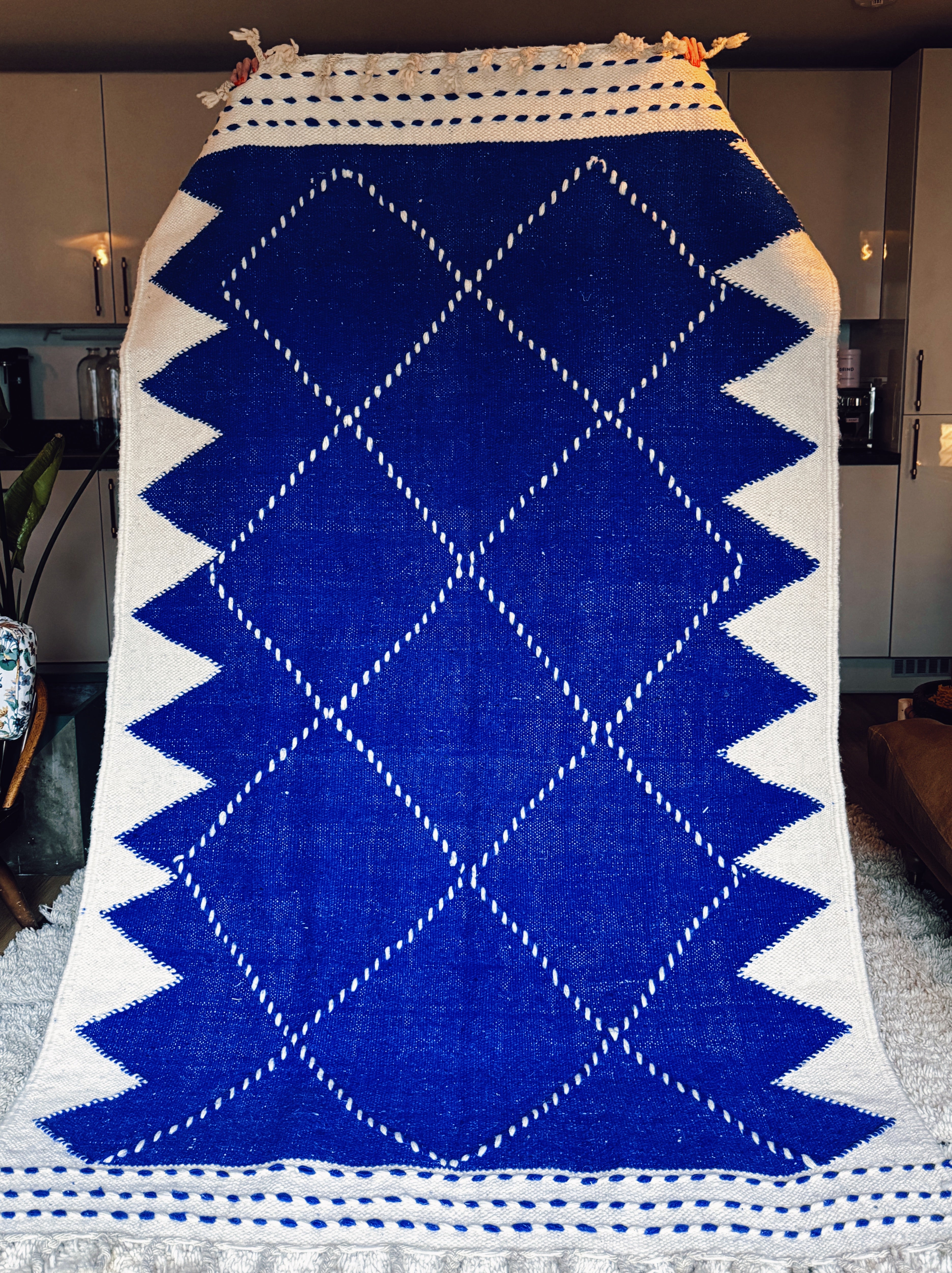 Handwoven Blue Kilim Rug