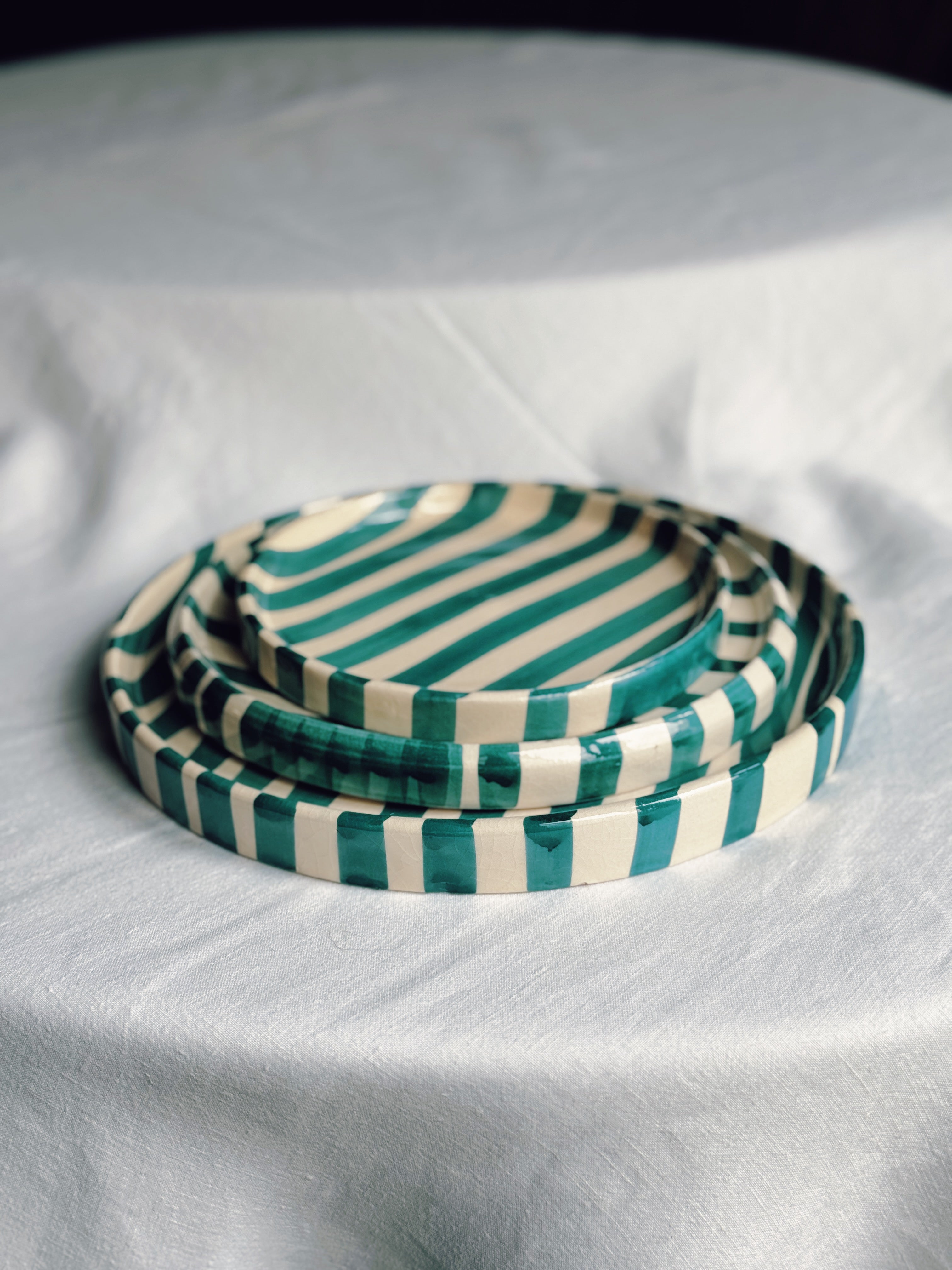 Set of 3 Striped Plates