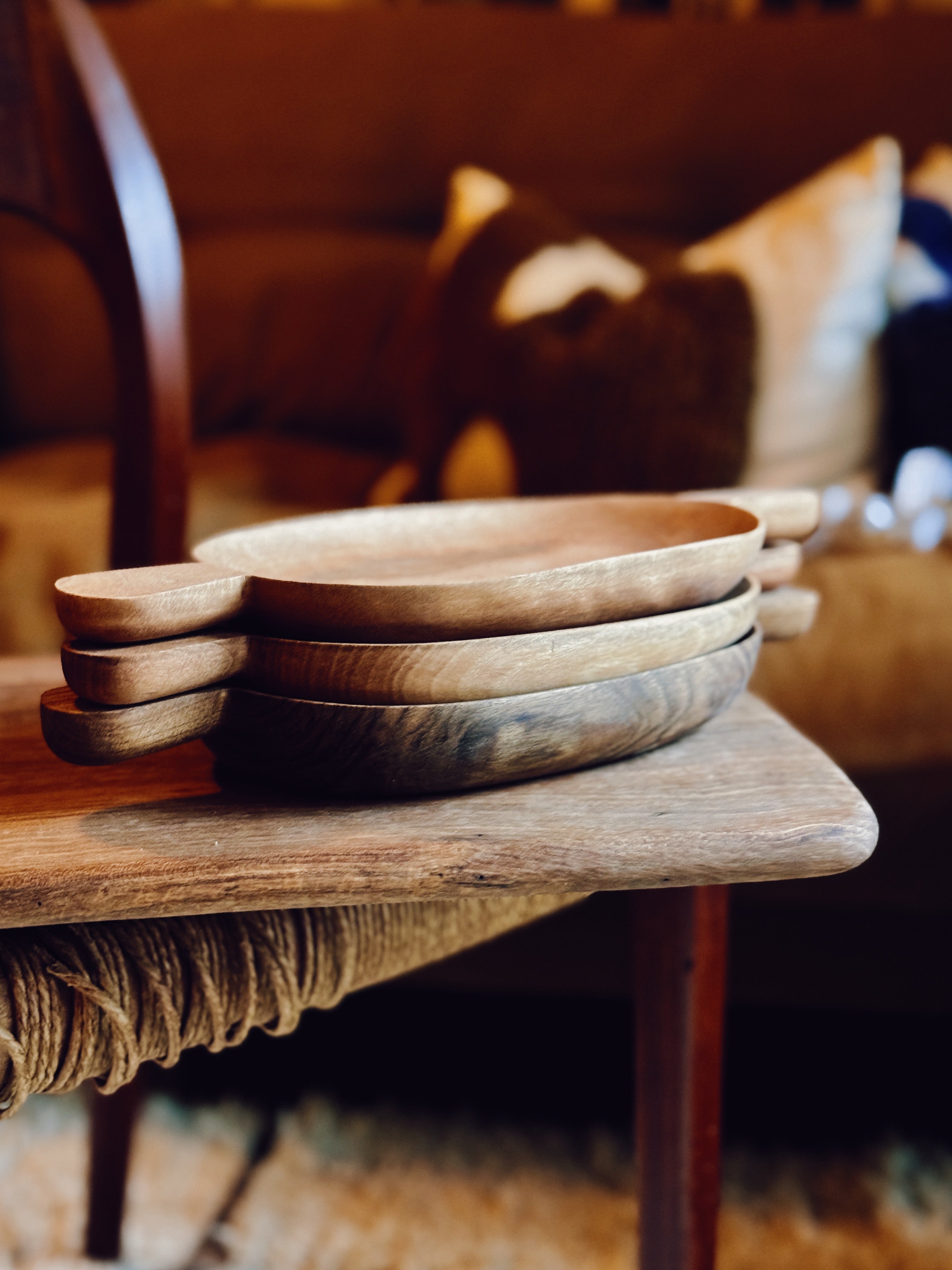 Wooden Oval Bowl