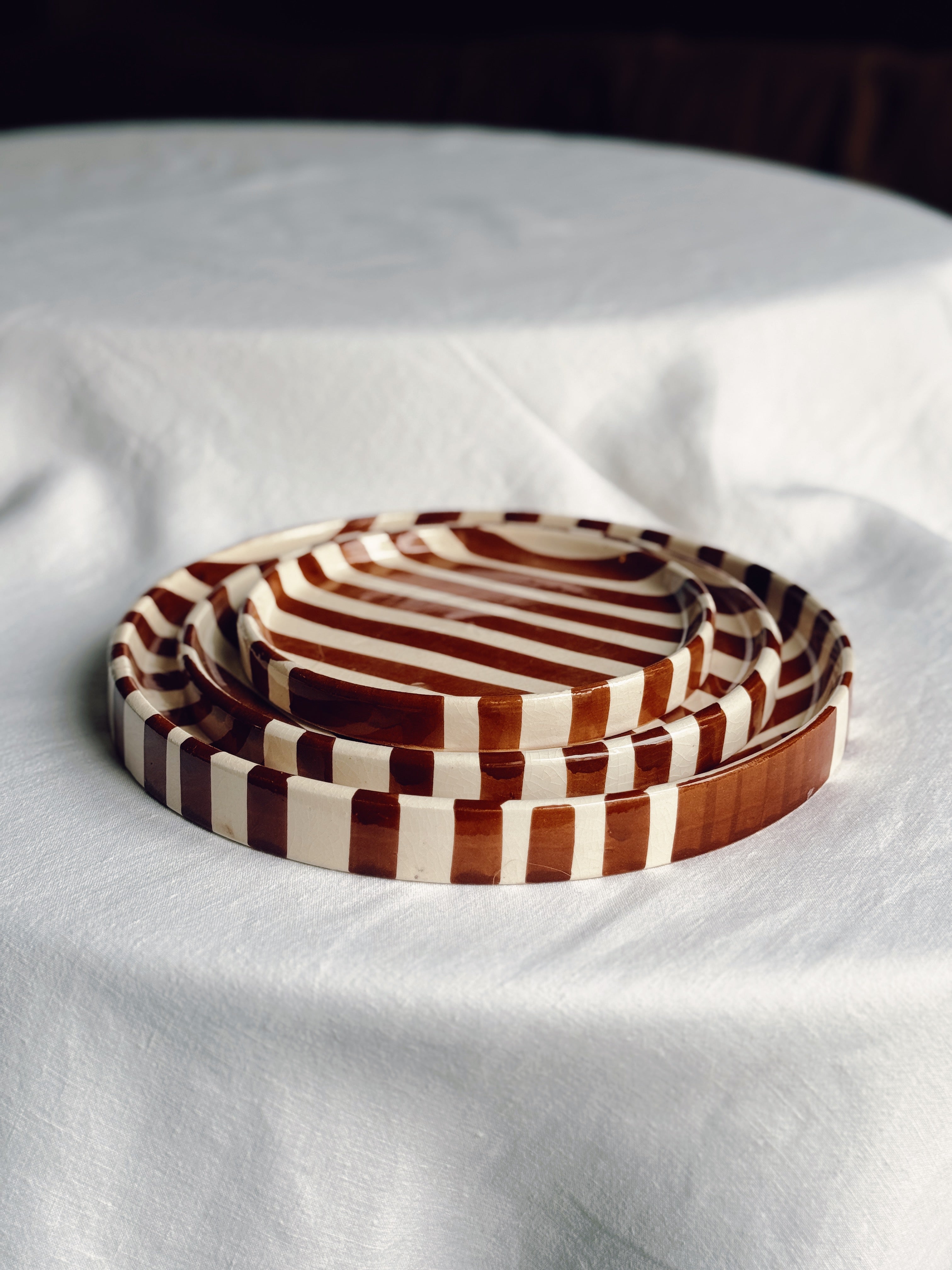 Set of 3 Striped Plates
