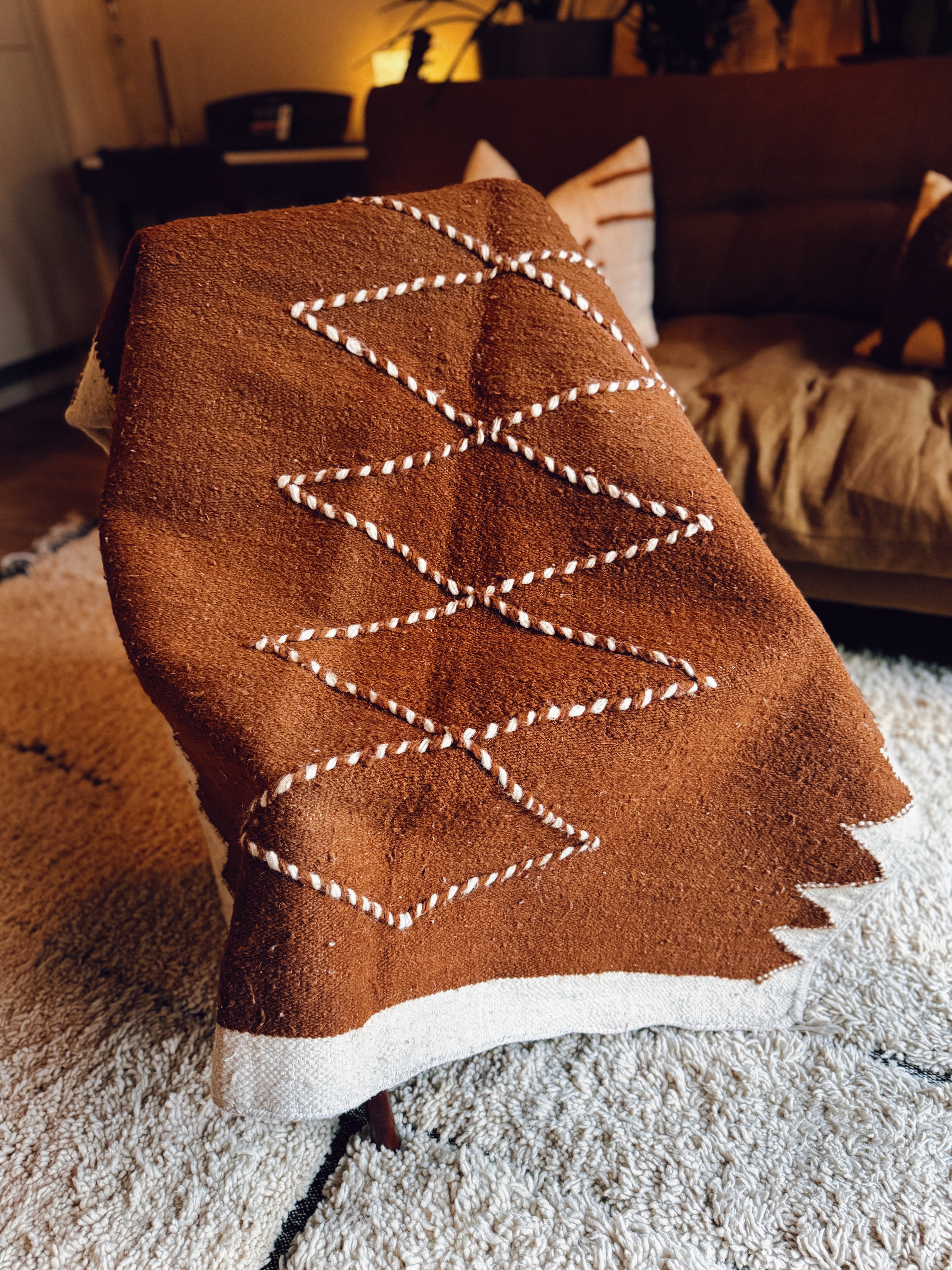 Terracotta Wool Kilim Rug