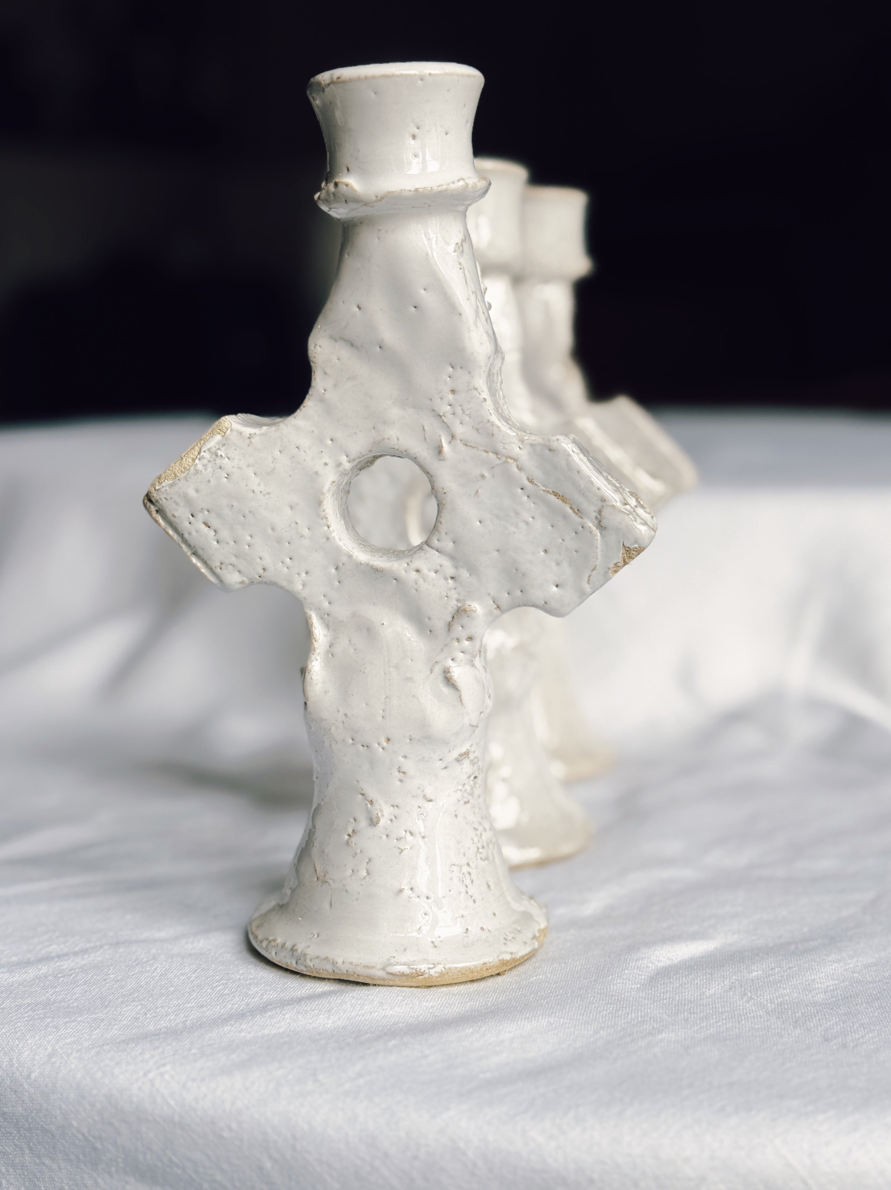 White Tamegroute Candle Holder