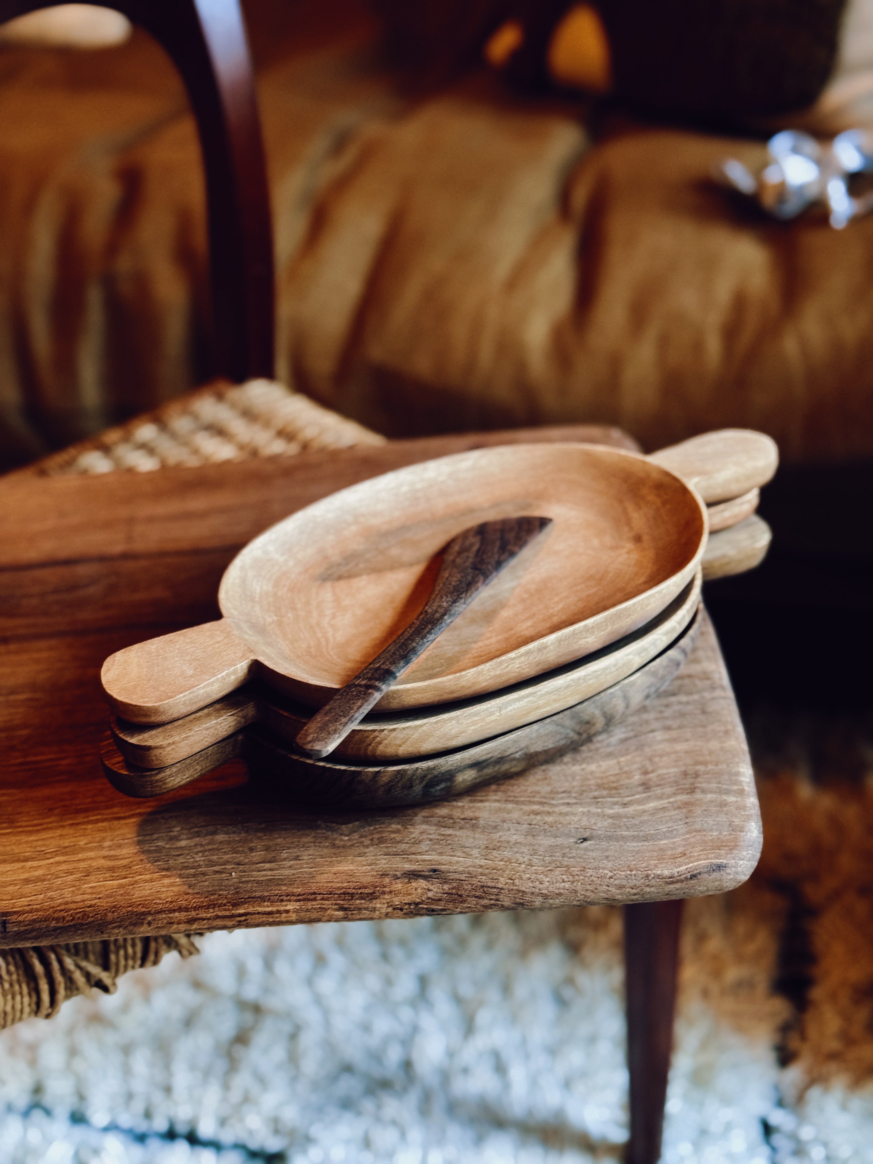 Wooden Oval Bowl