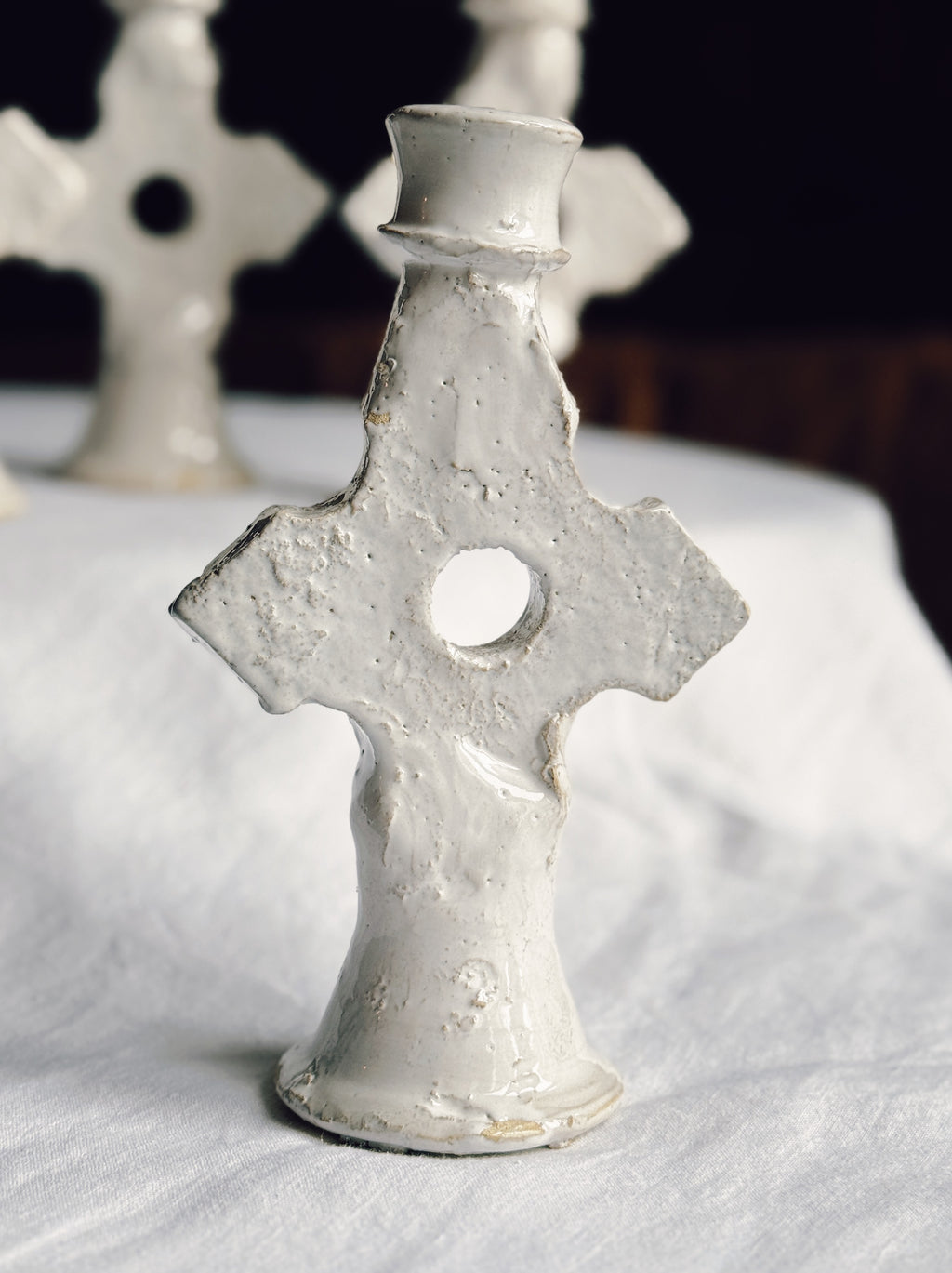 White Tamegroute Candle Holder