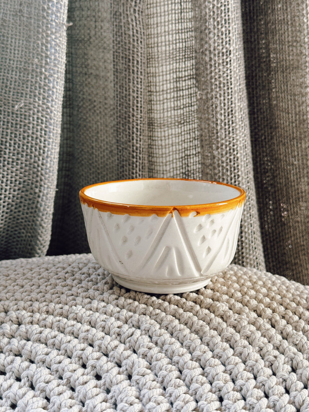 Detailed Yellow Rim Bowl