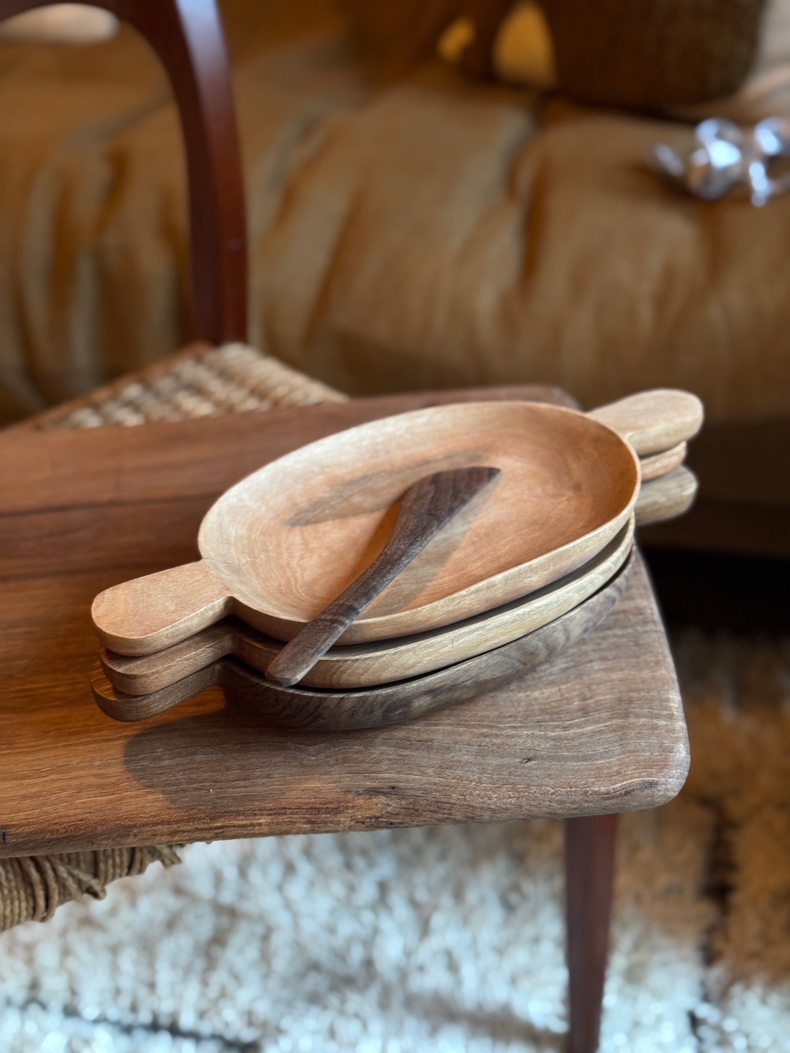 Wooden Oval Bowl