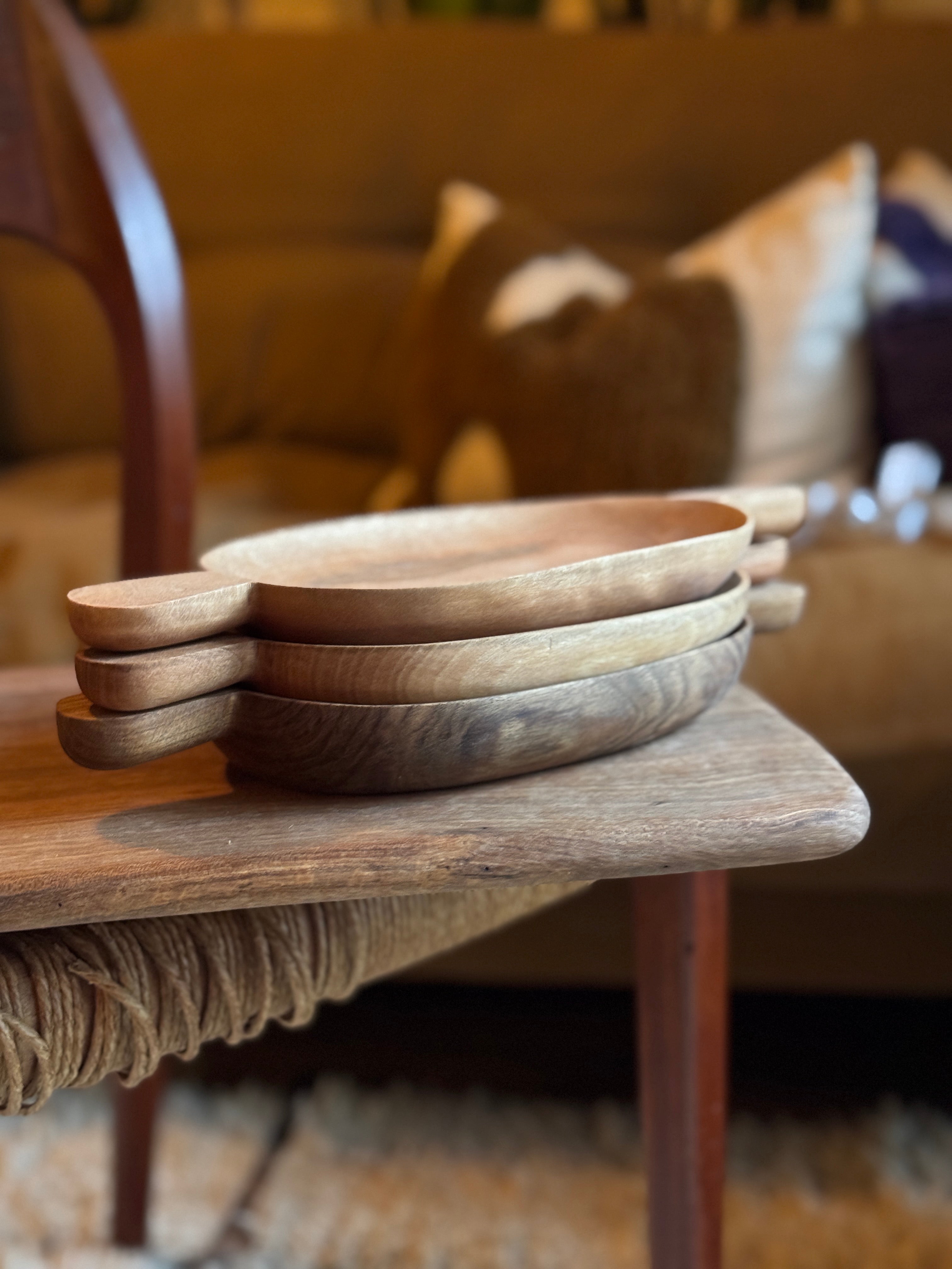Wooden Oval Bowl